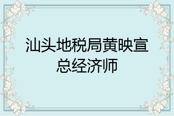 汕头地税局黄映宣总经济师