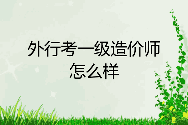 外行考一级造价师怎么样