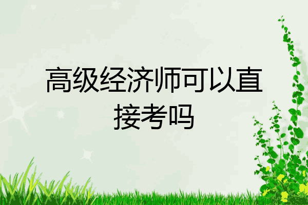 高级经济师可以直接考吗