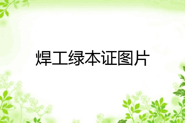 焊工绿本证图片