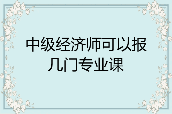 中级经济师可以报几门专业课