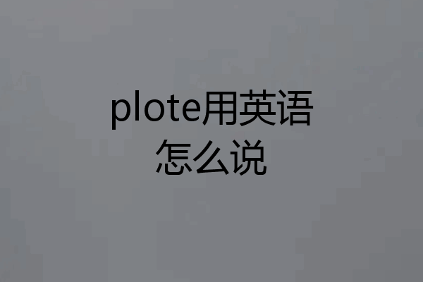 plote用英语怎么说