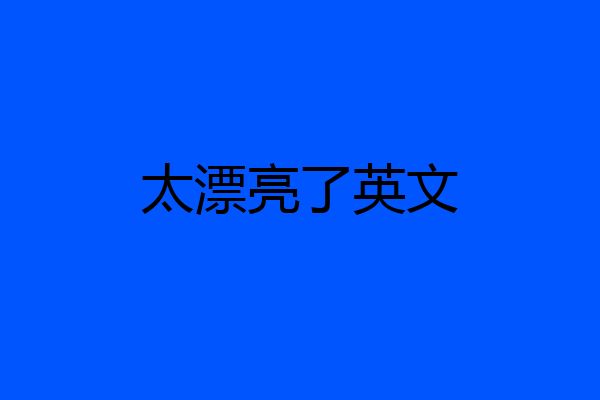 太漂亮了英文