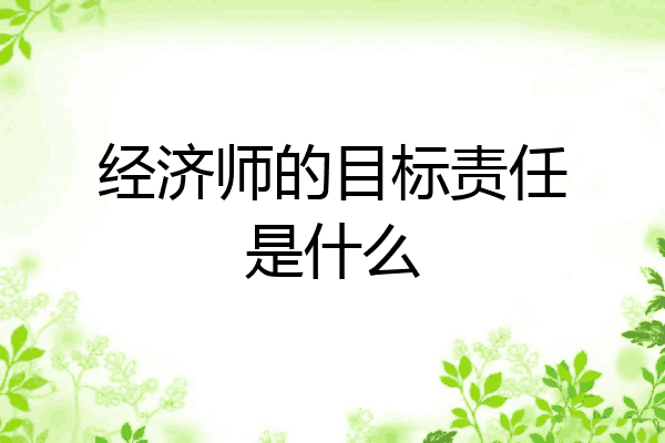 经济师的目标责任是什么