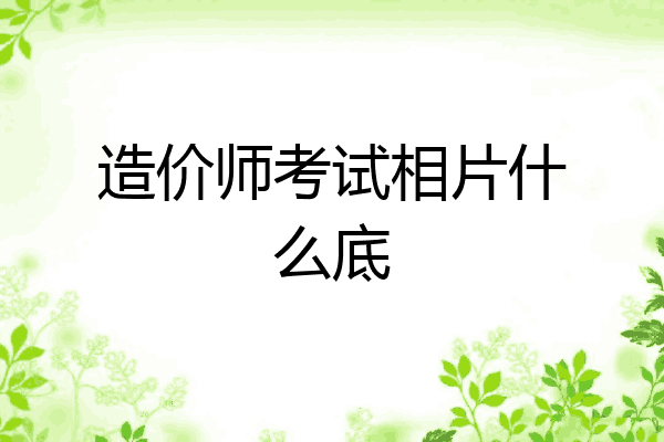 造价师考试相片什么底