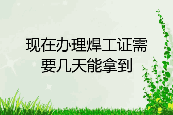 现在办理焊工证需要几天能拿到