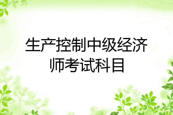 生产控制中级经济师考试科目