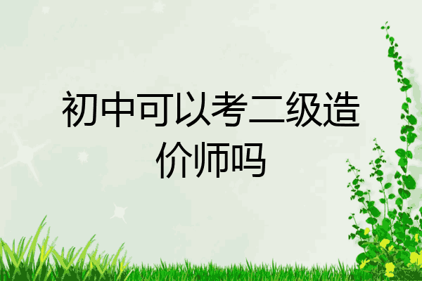 初中可以考二级造价师吗