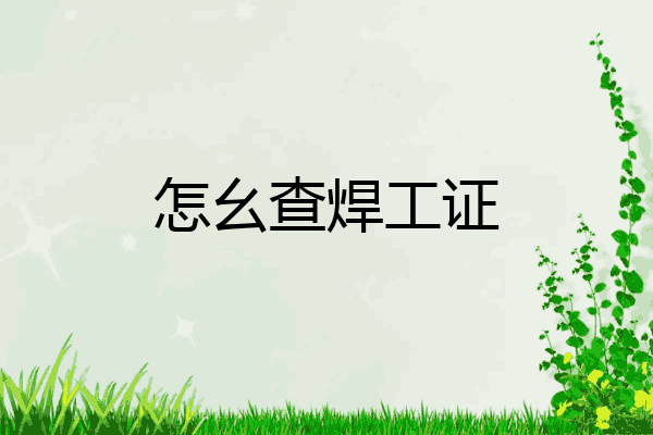 怎幺查焊工证