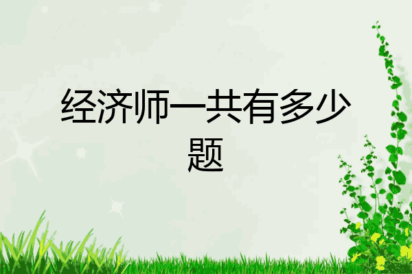 经济师一共有多少题