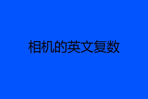 相机的英文复数