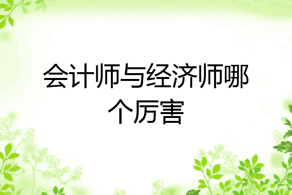 会计师与经济师哪个厉害