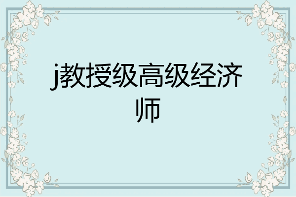 j教授级高级经济师