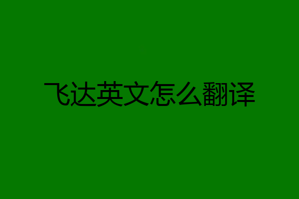 飞达英文怎么翻译