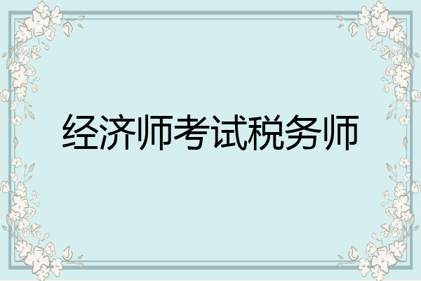 经济师考试税务师