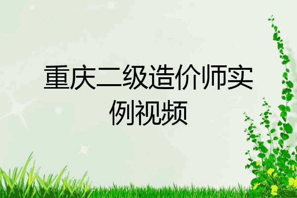 重庆二级造价师实例视频