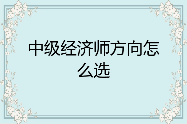 中级经济师方向怎么选