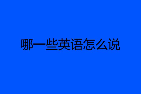 哪一些英语怎么说