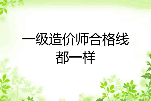 一级造价师合格线都一样