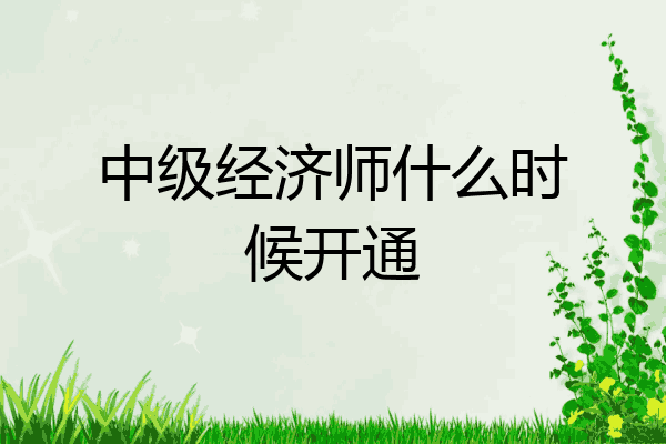 中级经济师什么时候开通