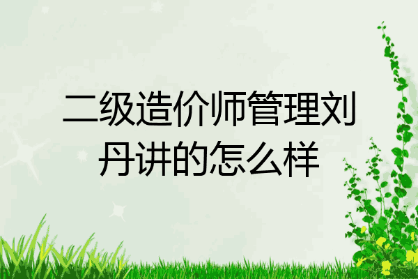 二级造价师管理刘丹讲的怎么样