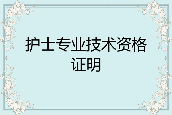 护士专业技术资格证明