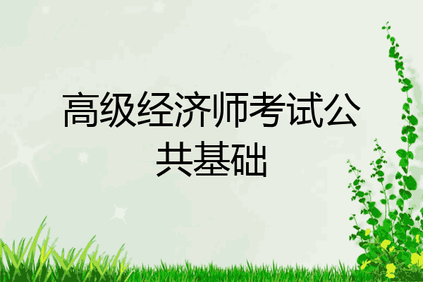 高级经济师考试公共基础