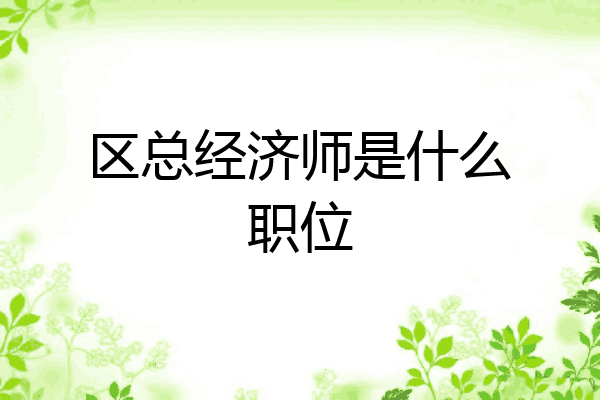 区总经济师是什么职位
