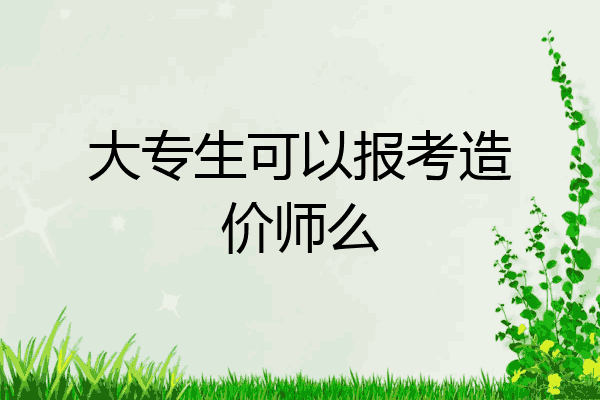 大专生可以报考造价师么