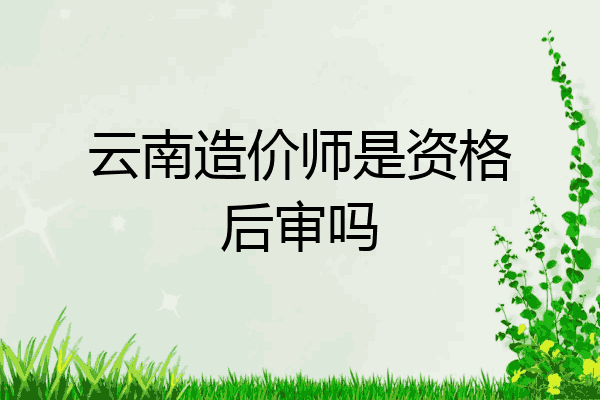 云南造价师是资格后审吗