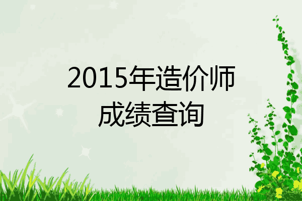 2015年造价师成绩查询