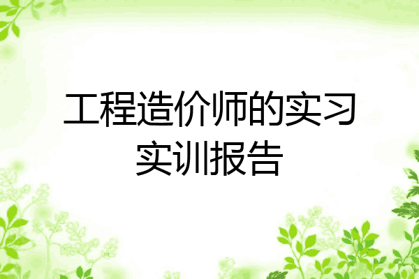 工程造价师的实习实训报告