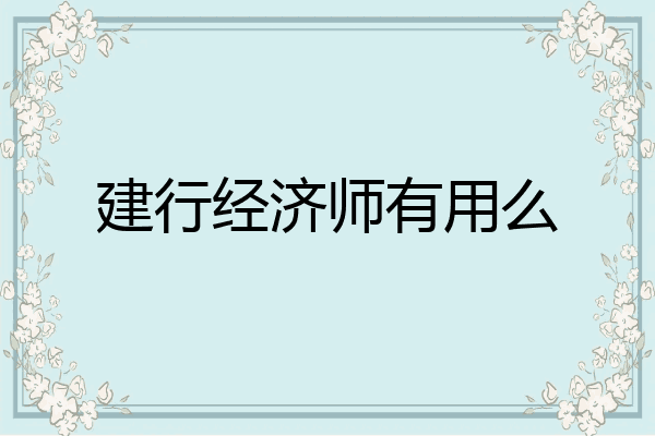 建行经济师有用么