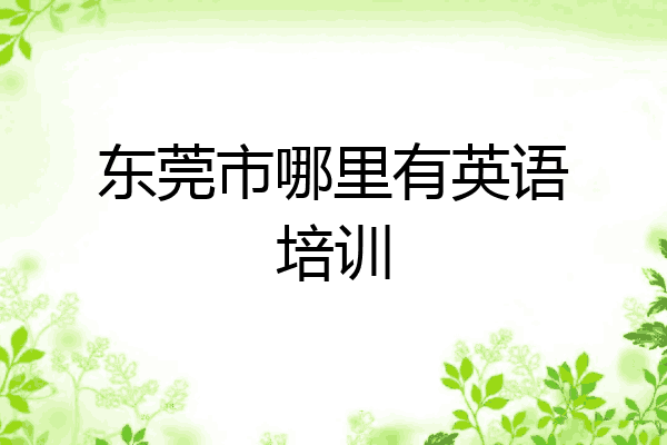 东莞市哪里有英语培训
