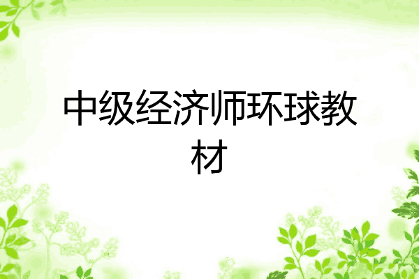 中级经济师环球教材