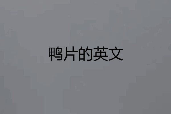 鸭片的英文