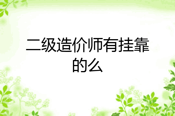 二级造价师有挂靠的么