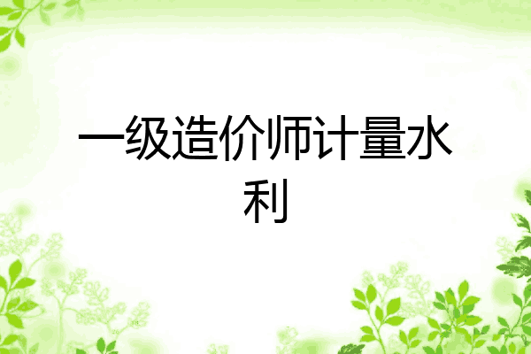 一级造价师计量水利