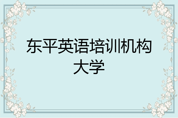 东平英语培训机构大学