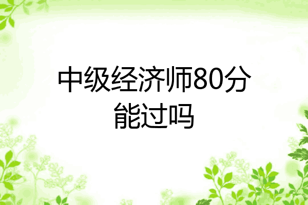 中级经济师80分能过吗