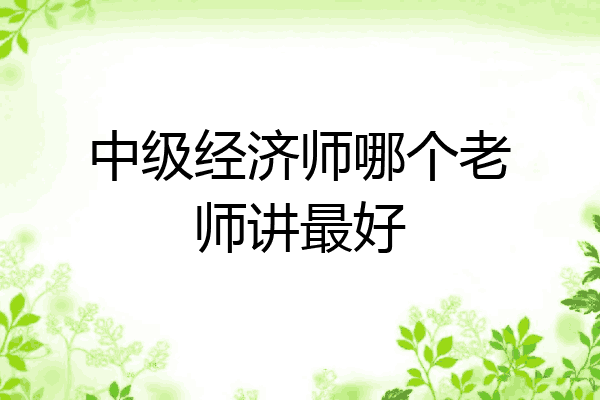 中级经济师哪个老师讲最好