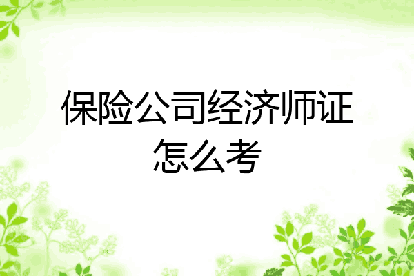 保险公司经济师证怎么考