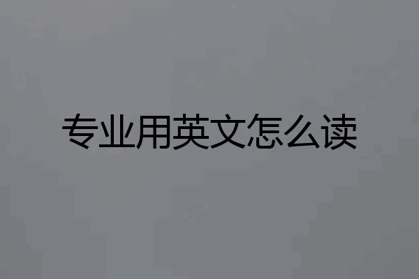 专业用英文怎么读