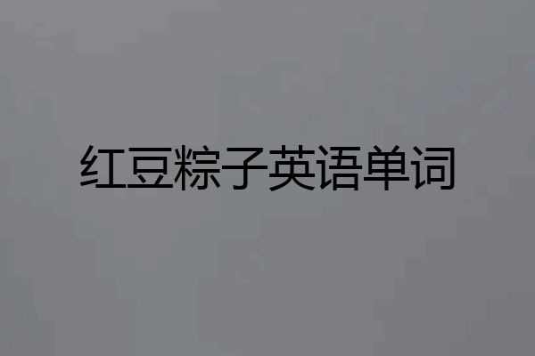 红豆粽子英语单词