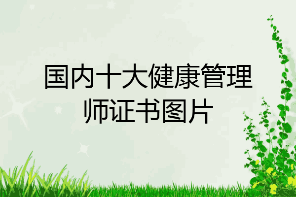 国内十大健康管理师证书图片
