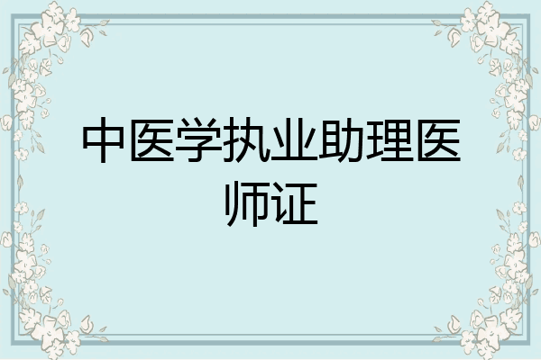 中医学执业助理医师证