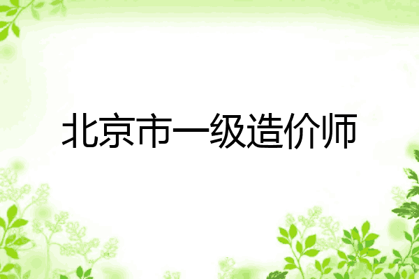 北京市一级造价师
