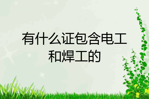 有什么证包含电工和焊工的