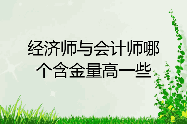 经济师与会计师哪个含金量高一些