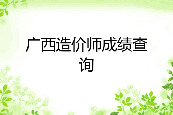 广西造价师成绩查询